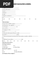 Workshop Calculation & Science.: Fill in The Blanks