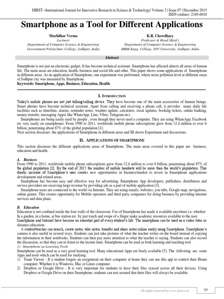 Smartphone Applications in Daily Life | PDF | Smartphone | Mobile App