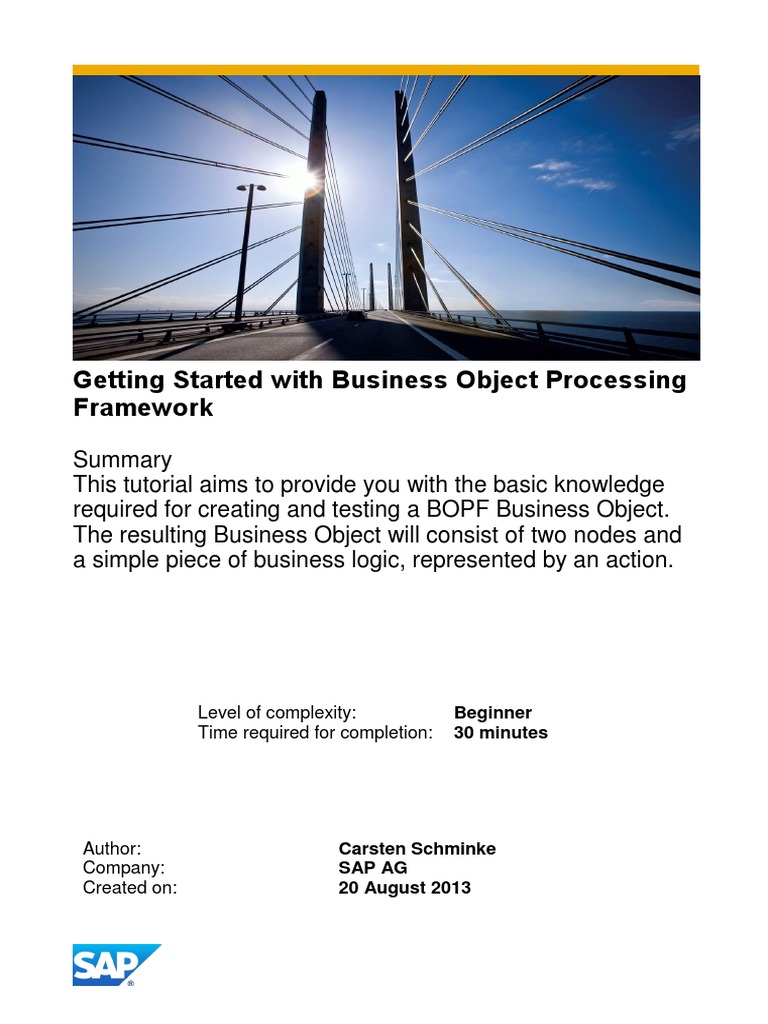 Getting Started With Business Object Processing Framework | PDF
