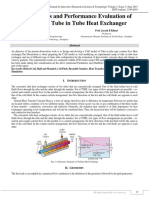 CFD Analysis and Performance Evaluation of Concentric Tube in Tube Heat Exchanger