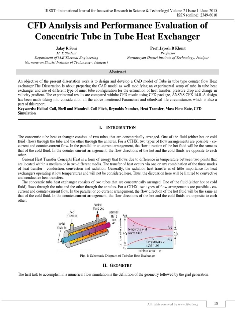 CFD Analysis of Concentric Tube Heat Exchanger | PDF | Heat Transfer ...