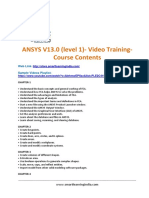 ANSYS V13.0 (Level 1) - Video Training - Course Contents: Web Link Sample Videos Playlist