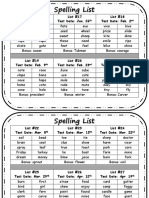 Spelling List Jan-April2016