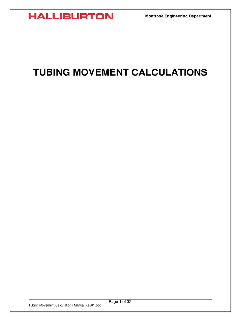 Tubing Movement Calculation Montrose v1.0 03.05.2003 Buckling
