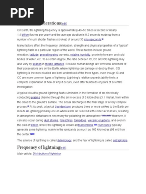General Considerations of Lightning