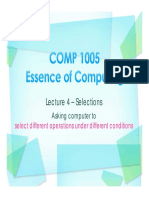 Lecture 4 - Selections: Select Different Operations Under Different Conditions