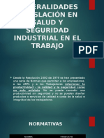 Legislación en Salud y Seguridad Industrial en El Trabajo