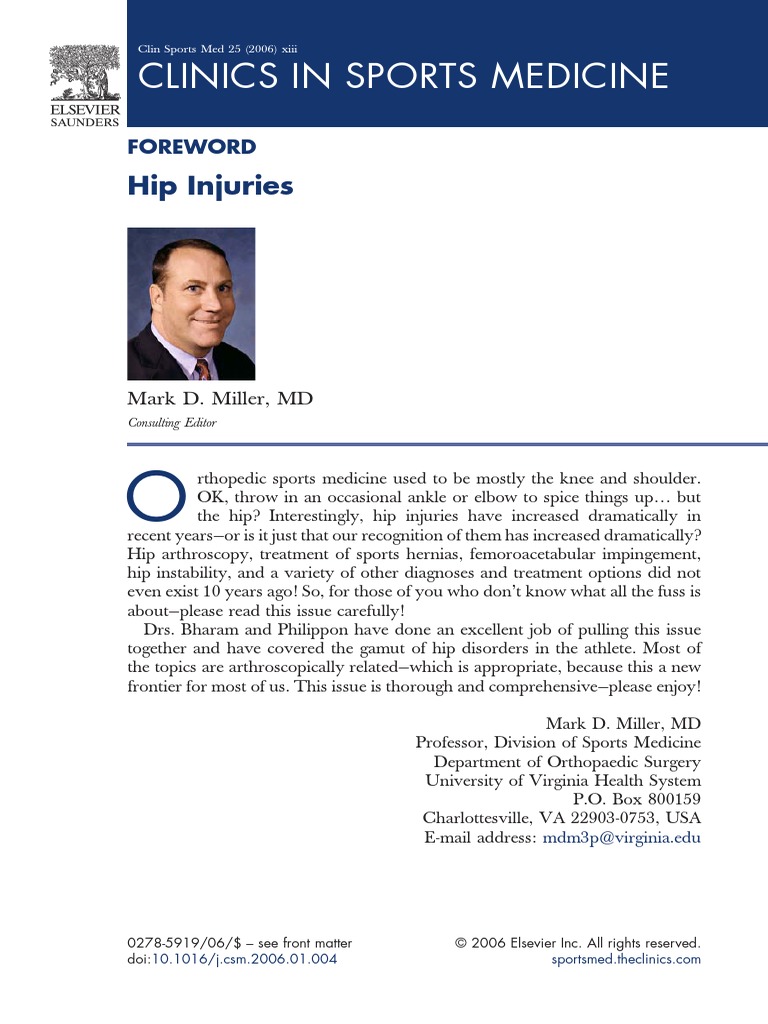 Clinics in Sports Medicine: Hip Injuries | PDF | Hip | Anatomical Terms ...