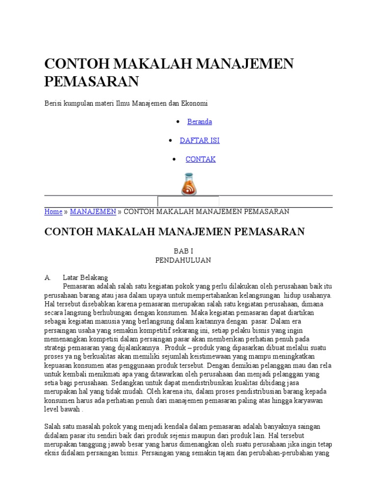 Contoh Makalah Manajemen Perusahaan