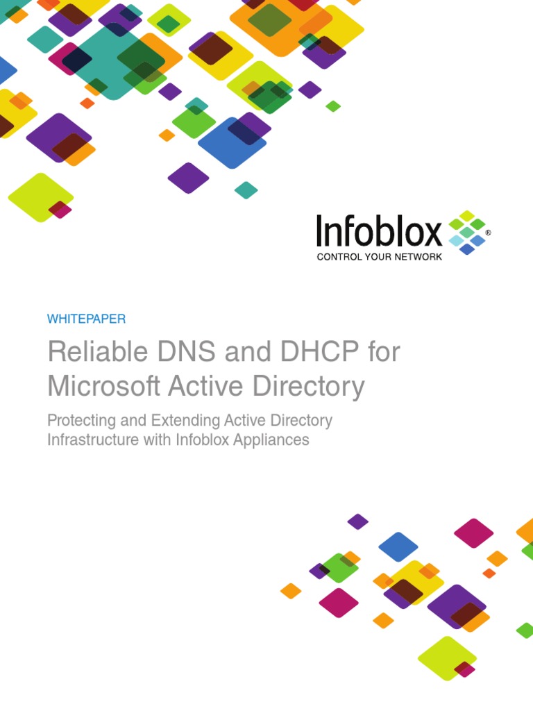 Infoblox Whitepaper DNS DHCP Microsoft Active Directory | PDF