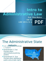 Intro To Administrative Law: Prof. Theo Myhre UW School of Law LAW 100 A, B, & H/Fall 2015