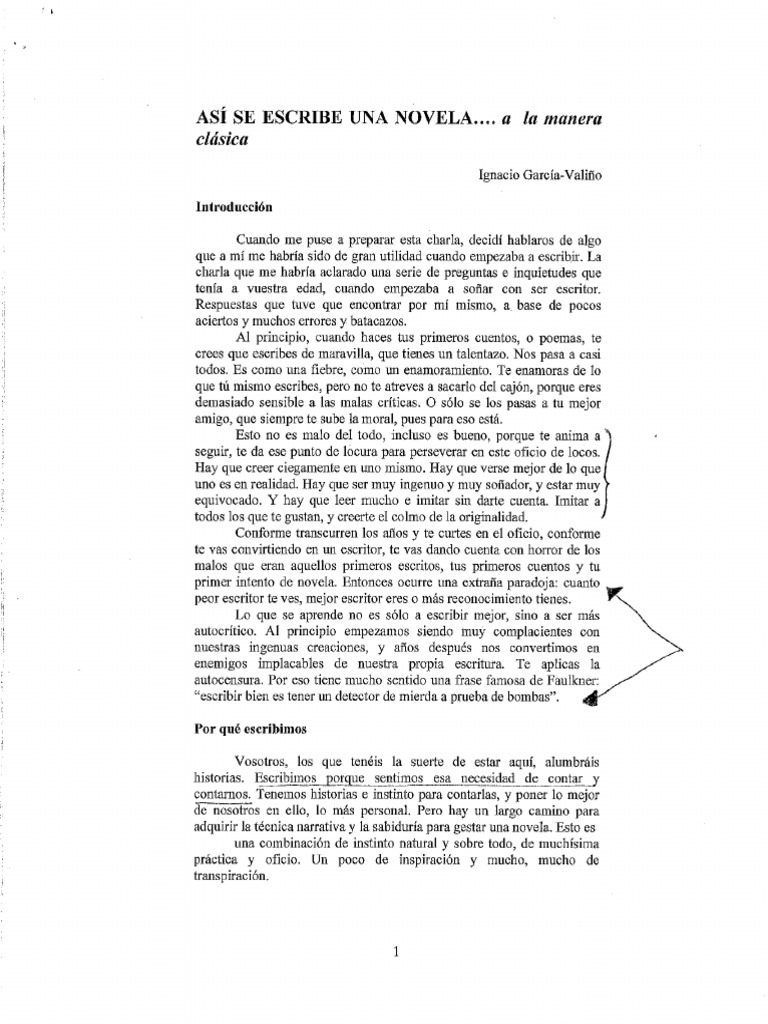Ignacio García-Valiño - Así Se Escribe Una Novela | PDF