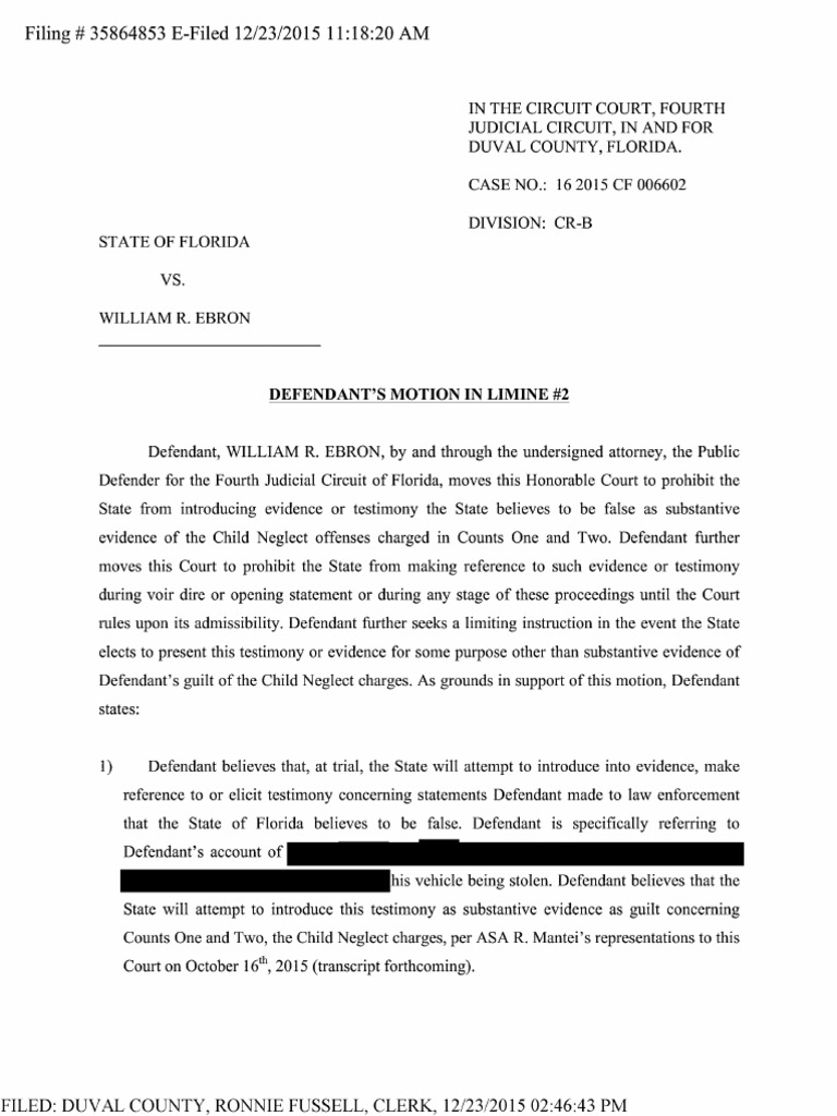 Defendant's Omnibus Motion in Limine 2