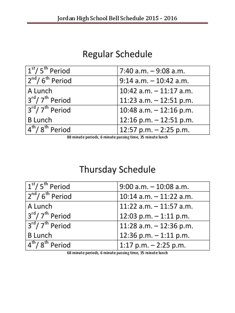Bell Schedule | PDF