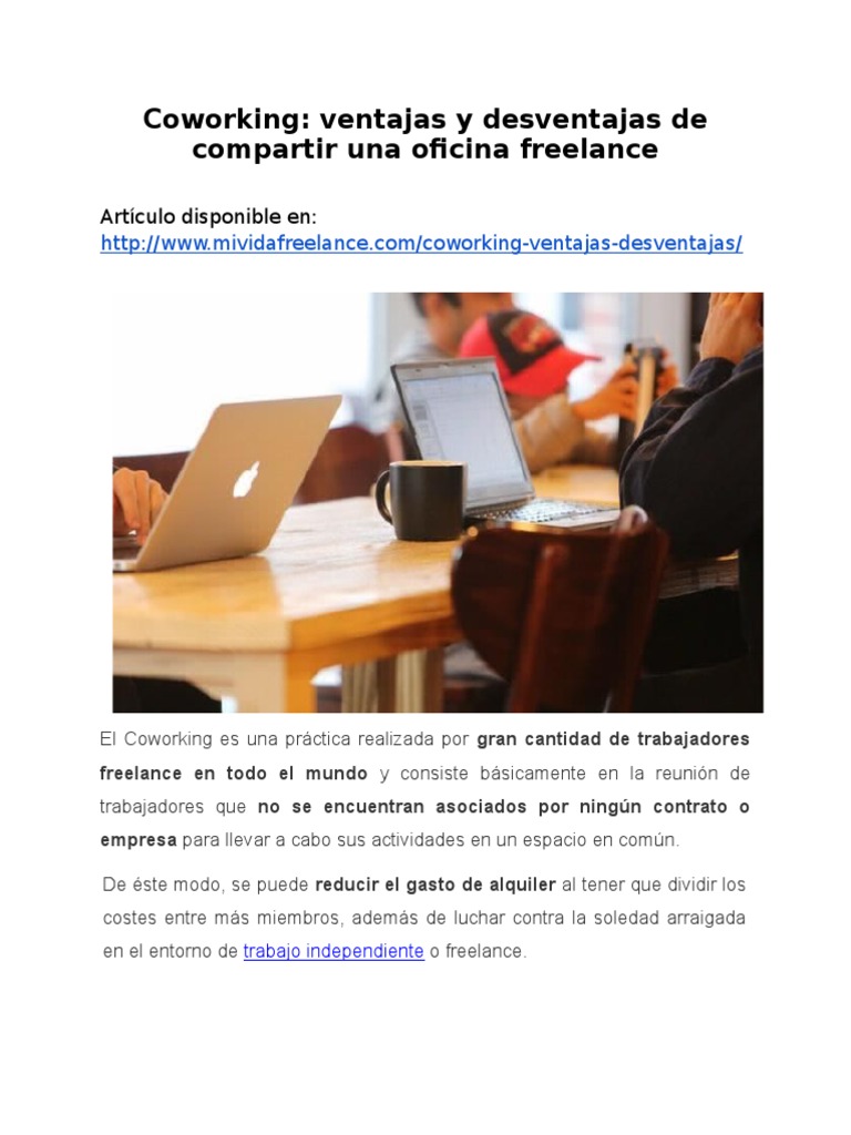Coworking: ventajas y desventajas de compartir una oficina ...
