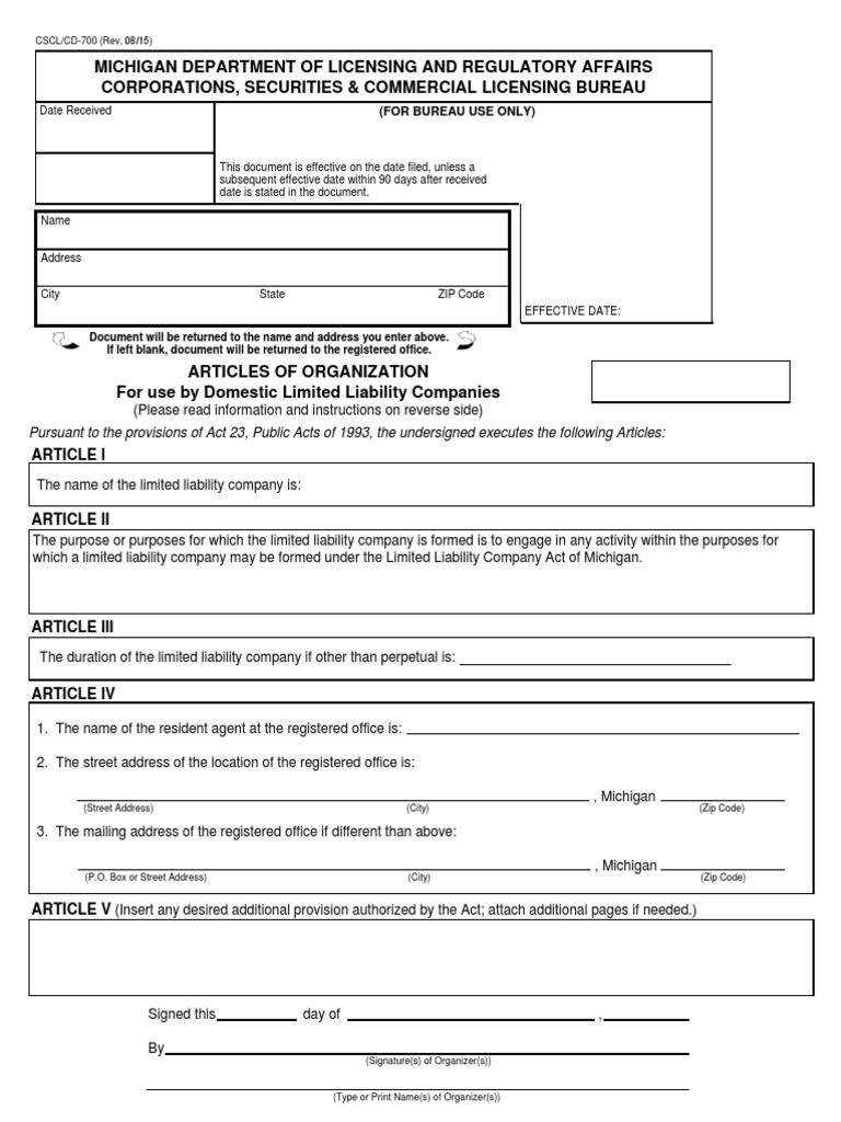 Register LLC With State | PDF | Limited Liability Company | Money Order