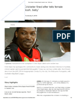 Chris Gayle: Cricketer Fined After Tells Female Reporter, 'Don't Blush, Baby'