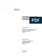 Geochem Evaluation of Waste Rock in Hollinger Mine