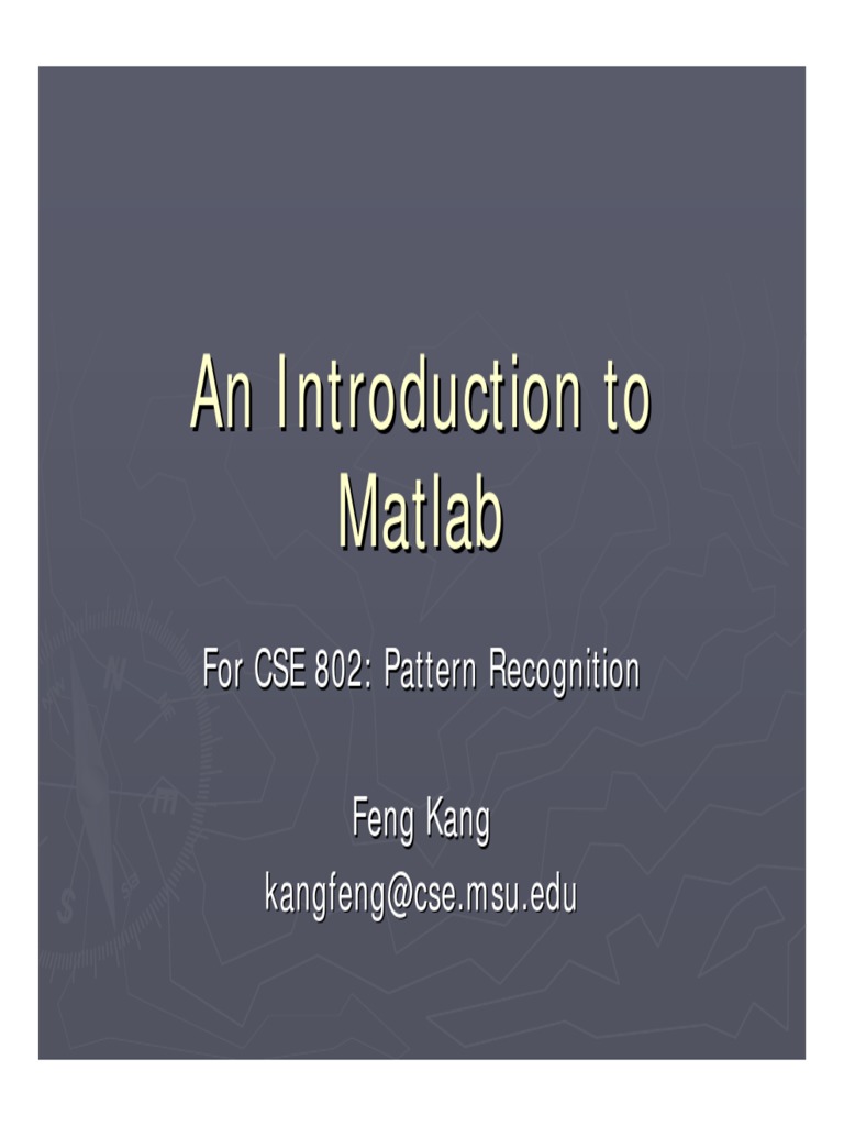IntroductiontoMatlab Cse802 PDF Matlab Principal Component Analysis