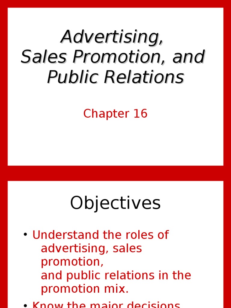 Advertising, Sales Promotion, and PR Guide | PDF | Promotion (Marketing ...