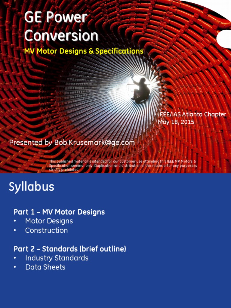 2015-05-18-IEEE Atlanta GE PC MV Motor Designs and Standards | PDF ...