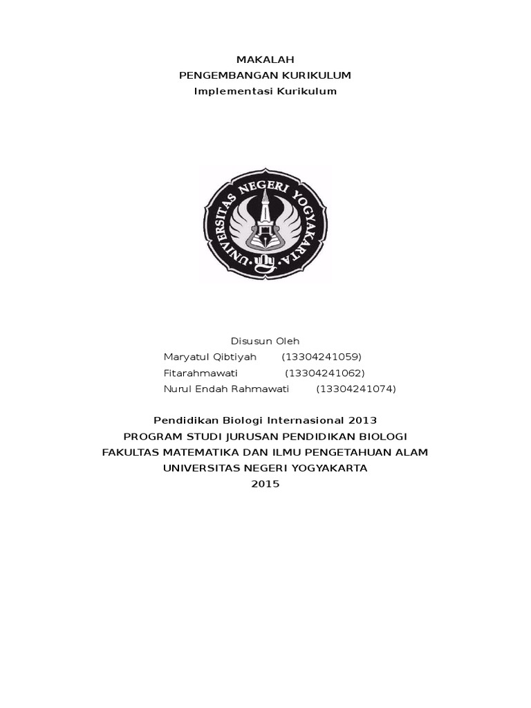 makalah Implementasi Kurikulum