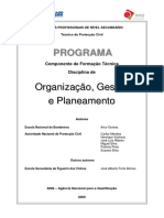 Programa Proteção Civil Organização Gestão Planeamento