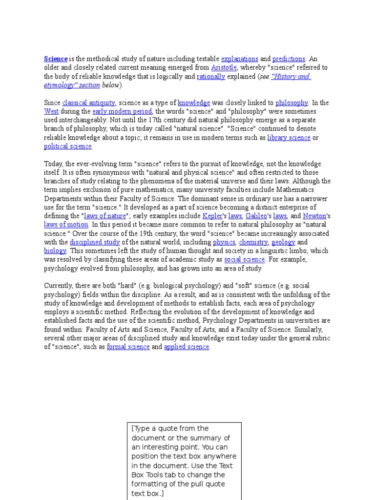 "History and Etymology" Section Science PDF Natural Philosophy