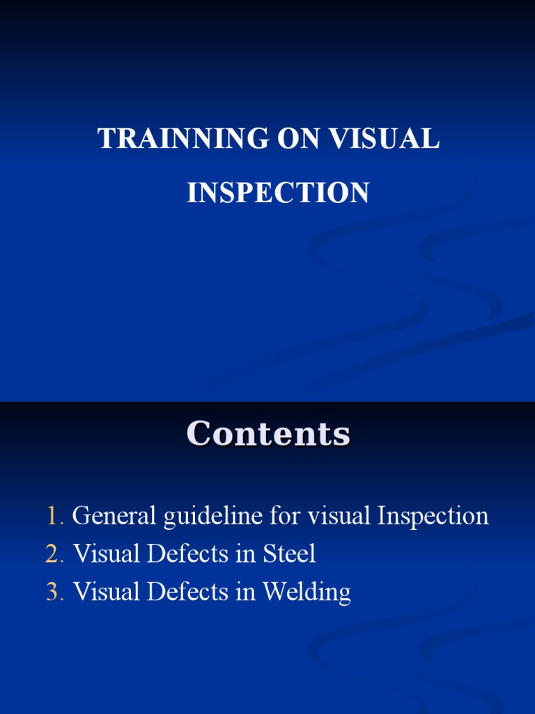 Visual Inspection Training Guide | PDF | Lighting | Steel