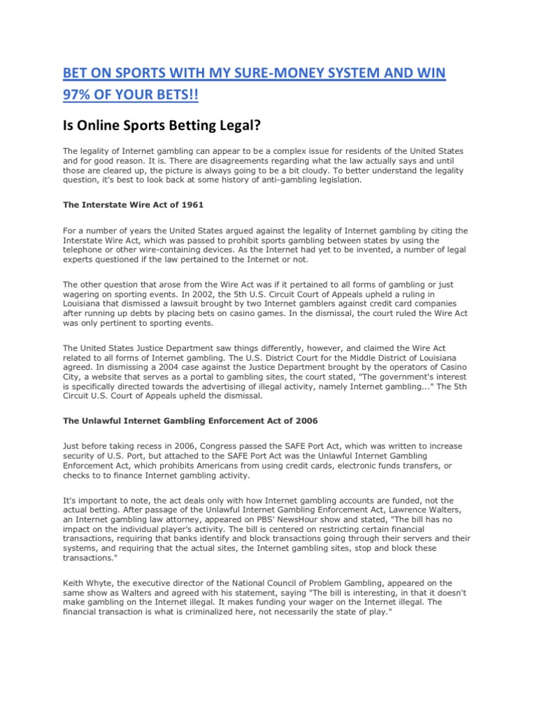Online Sports Betting Legal States