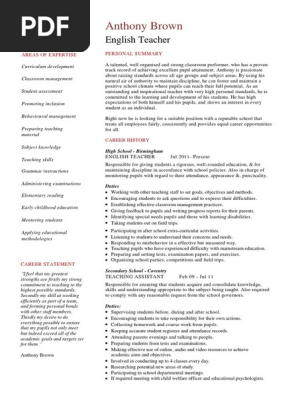 English Teacher Resume 1