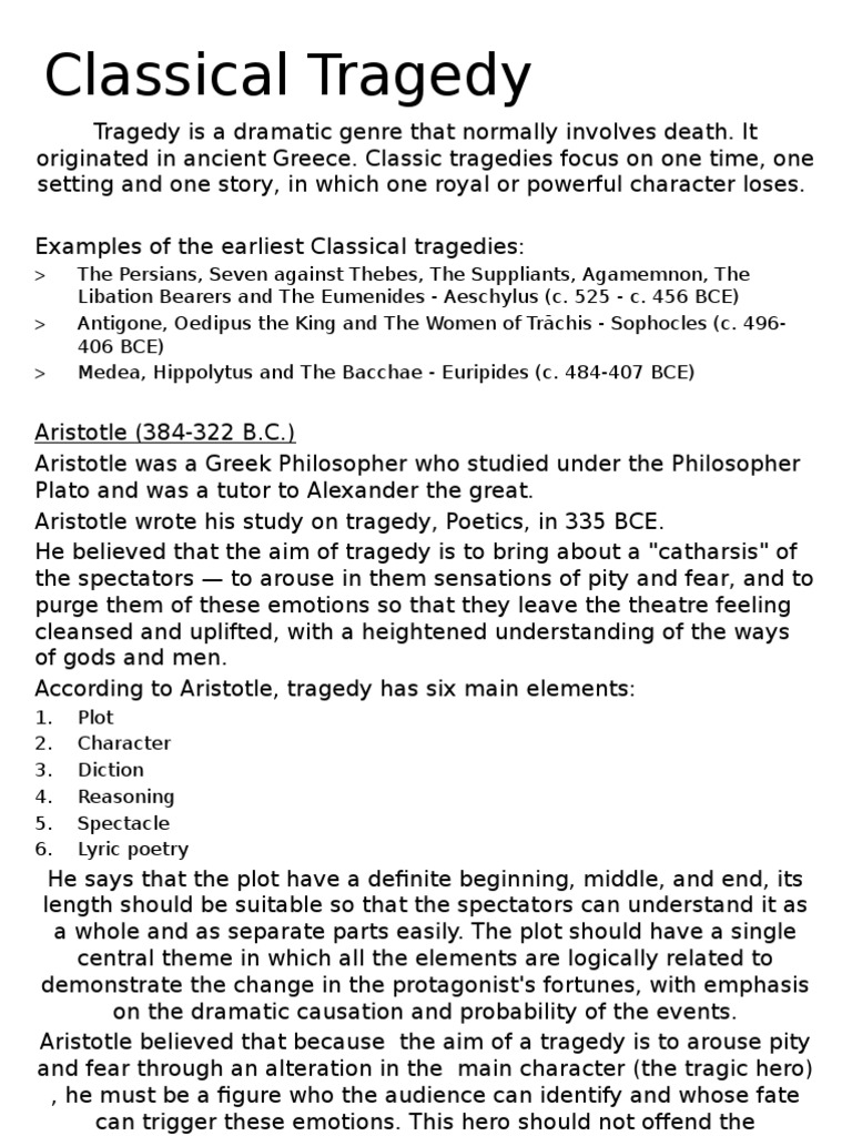 Classical Tragedy | Tragedy | Aristotle