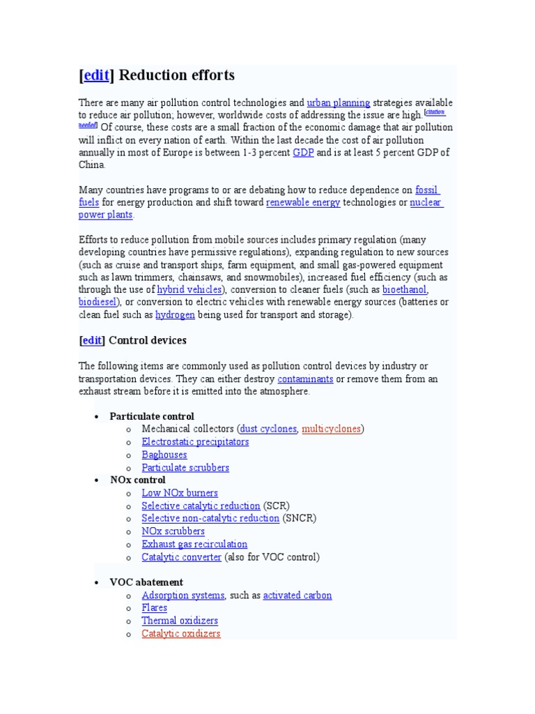 Reduction Efforts: Control Devices | PDF