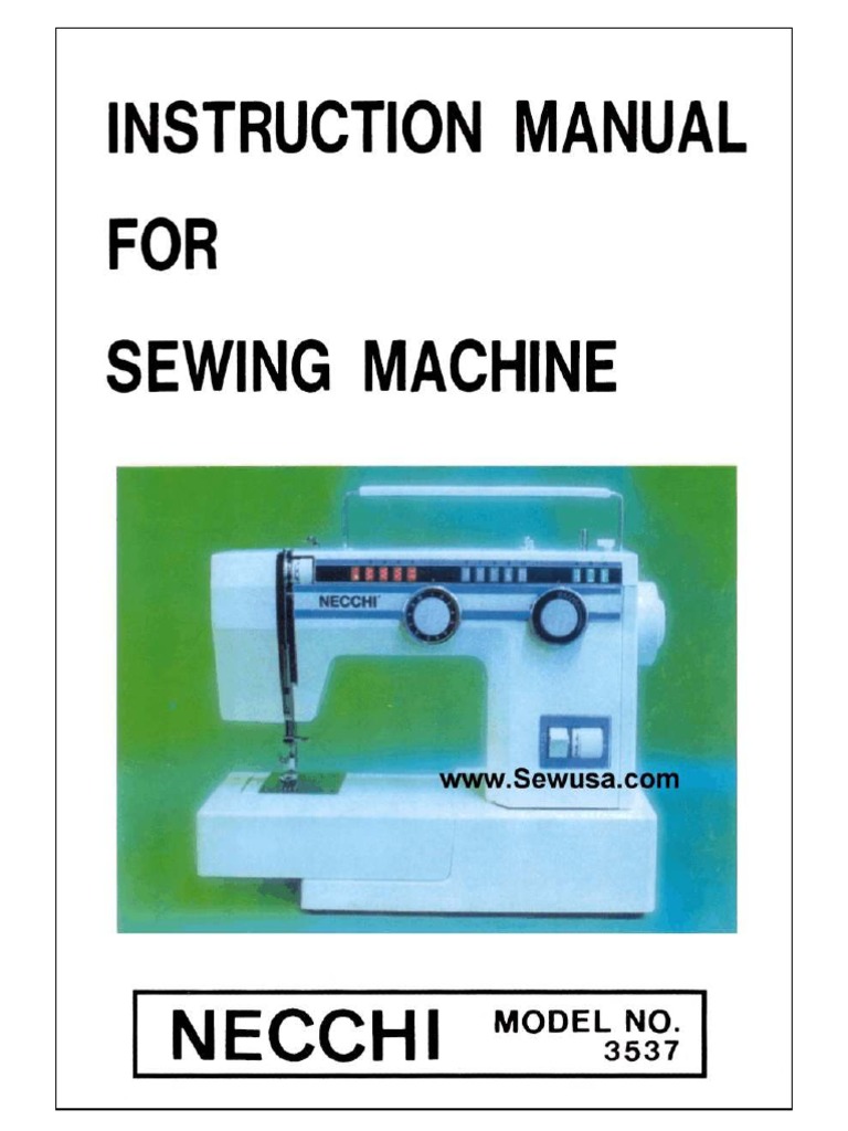 Necchi 3537 3577 Instruction Manual Textile Arts