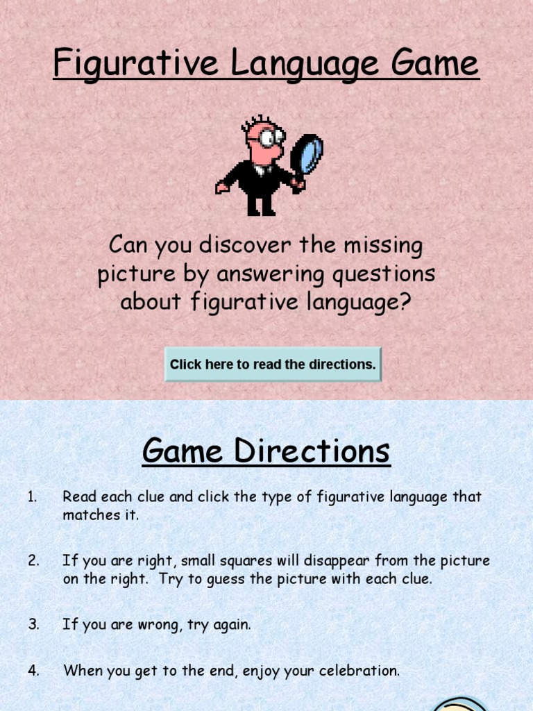 Figurative Language Game 1 PDF Semantics Semiotics