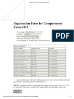 Registration Form For Compartment Exam 2015