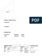 System Specification : Distribution List