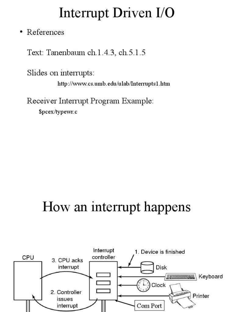 Interrupt Driven I/O in Computer Architecture | PDF | Input/Output ...