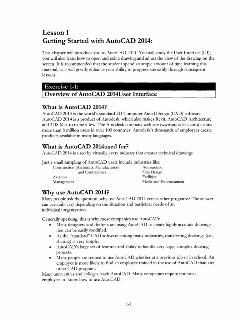Lesson 1 - Autocad User Interface Ocr | PDF | Auto Cad | Computer Aided ...