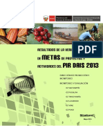 Verificación de Metas de Los Proyectos y Actividades Del PIR DAIS Año 2013