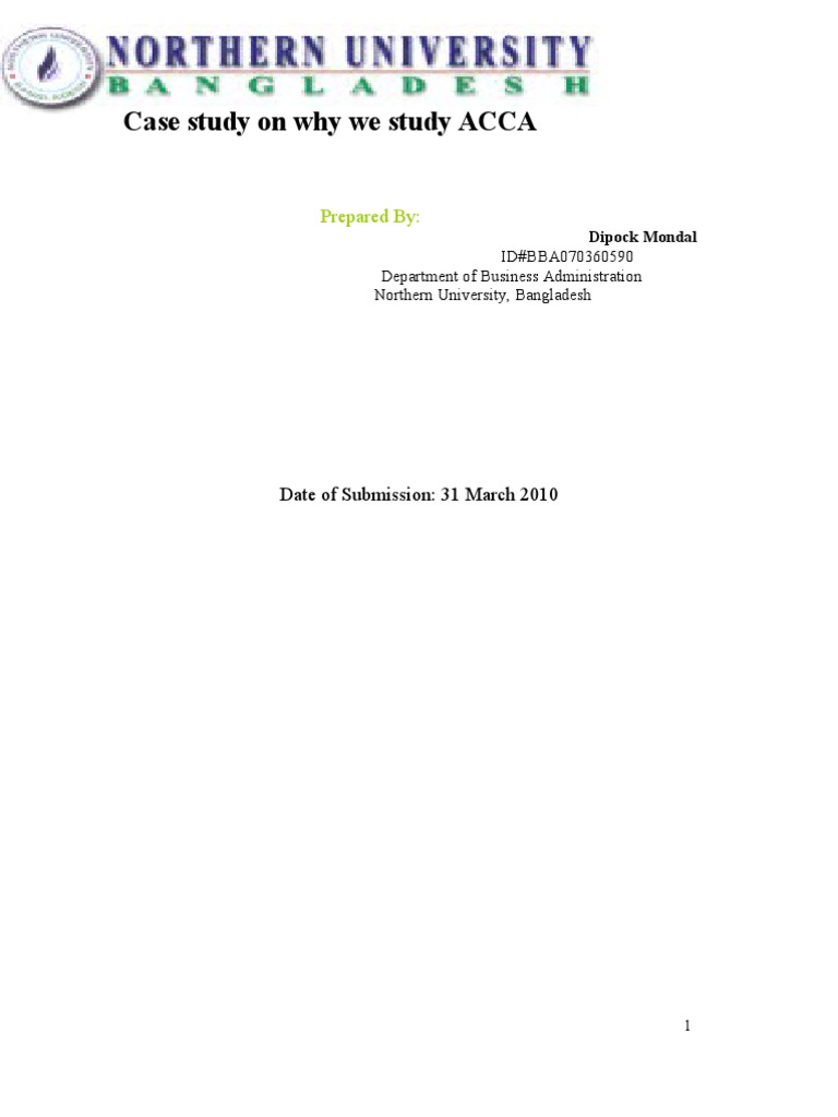 Case Study On Why We Study ACCA | PDF | Test (Assessment) | Accounting