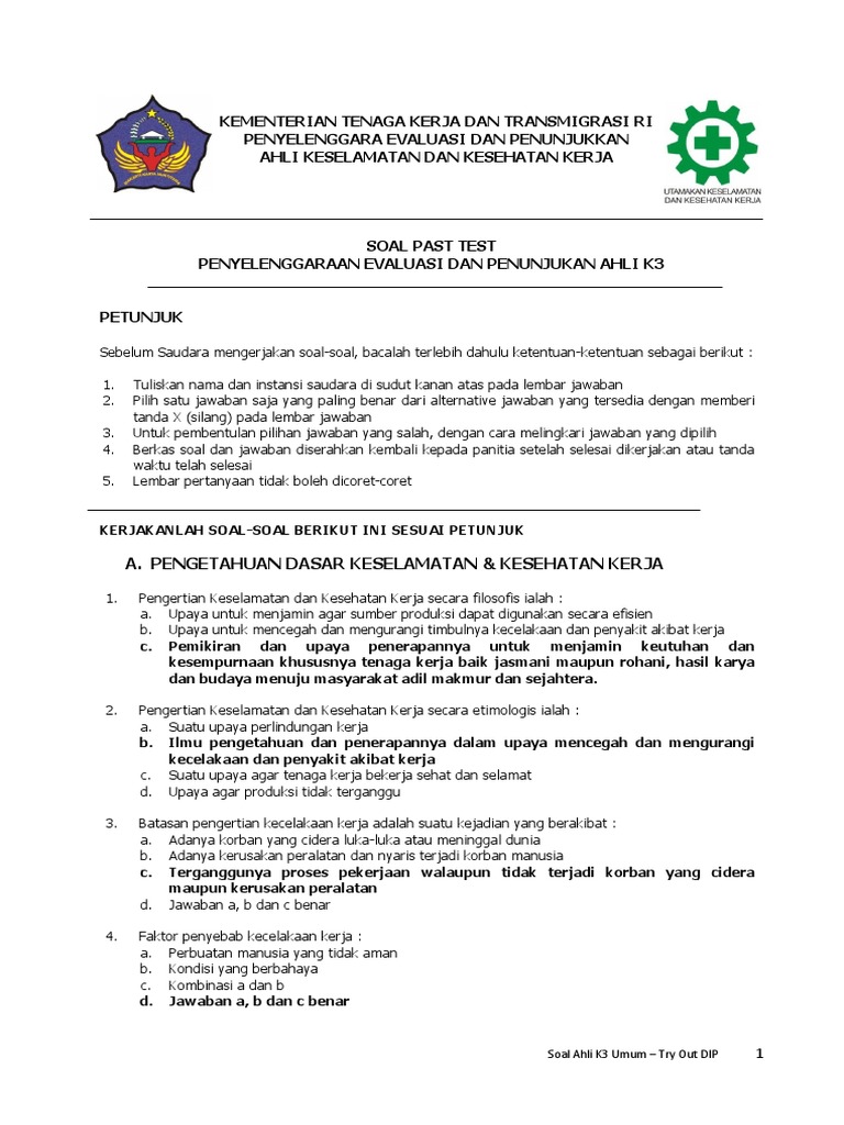 Soal Try Out Ak3 Umum