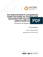 164 Are improvements in occupational health and safety for hospital staff associated with improvements in patient health and safety?