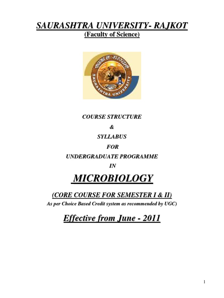 B.Sc Microbiology 1st Year Syllabus | PDF | Carbohydrates | Biological ...
