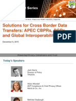 Interoperable Solutions For Cross Border Data Transfers - APEC, CBPR, BCR From TRUSTe