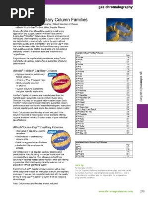 Equivalenza Colonne Gc Gc Columns Introduction Pdf Gas Chromatography Chromatography