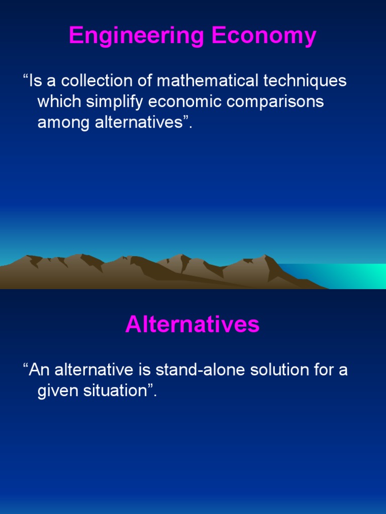 Lecture 2 Engineering Economics PDF Engineering Economics