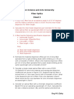 Modern Science and Arts University Fiber Optics Sheet 3: Eng.M.S.Zaky