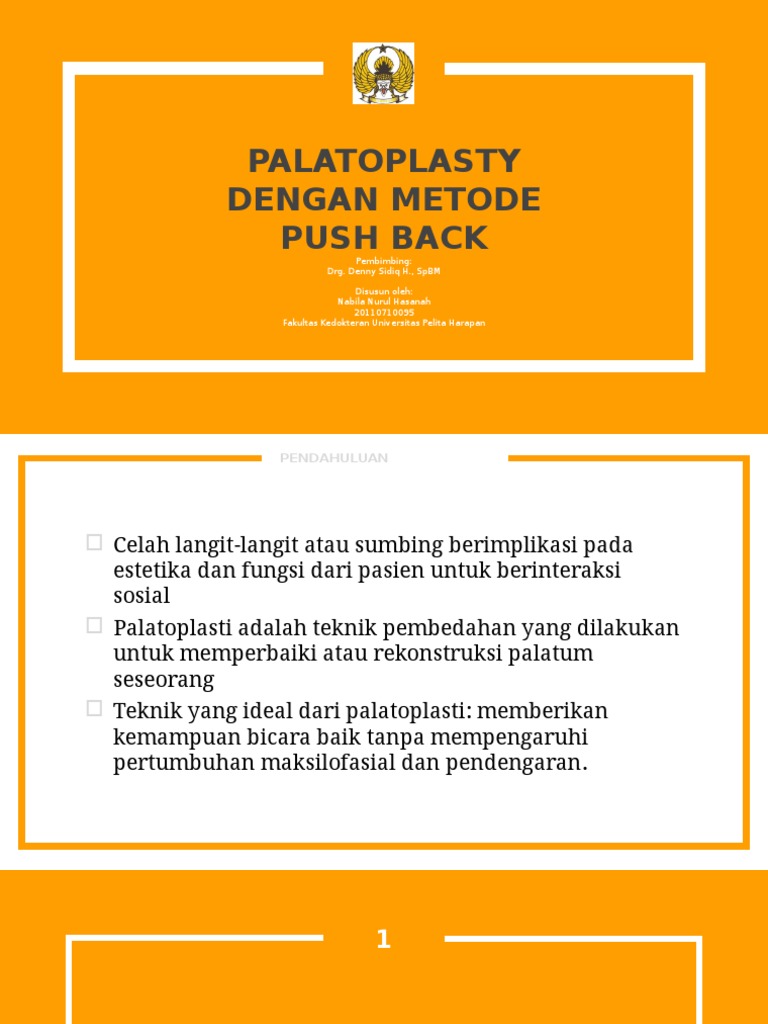 Pushback Methode Palatoplasty | PDF
