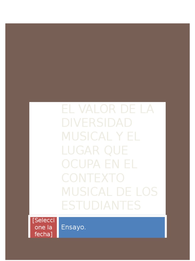 Diversidad Musical en la Educación | PDF | Interculturalidad | Sociedad